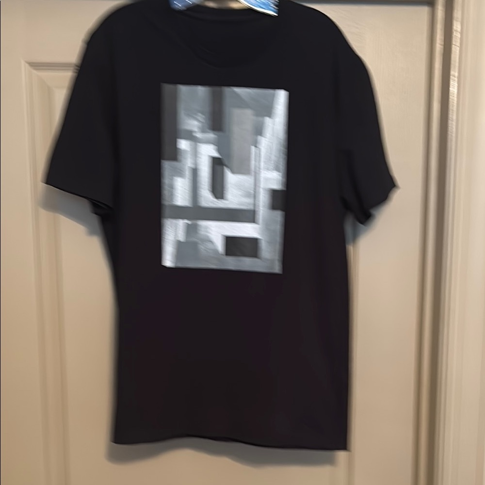 Express Black and Gray Short Sleeve Tee with Graphic Design